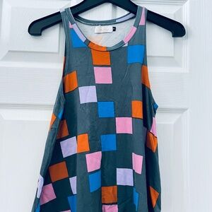 Fighting Reel Ava Sky Gray Geo Tank Top sz S